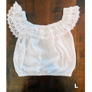 White baby doll crop